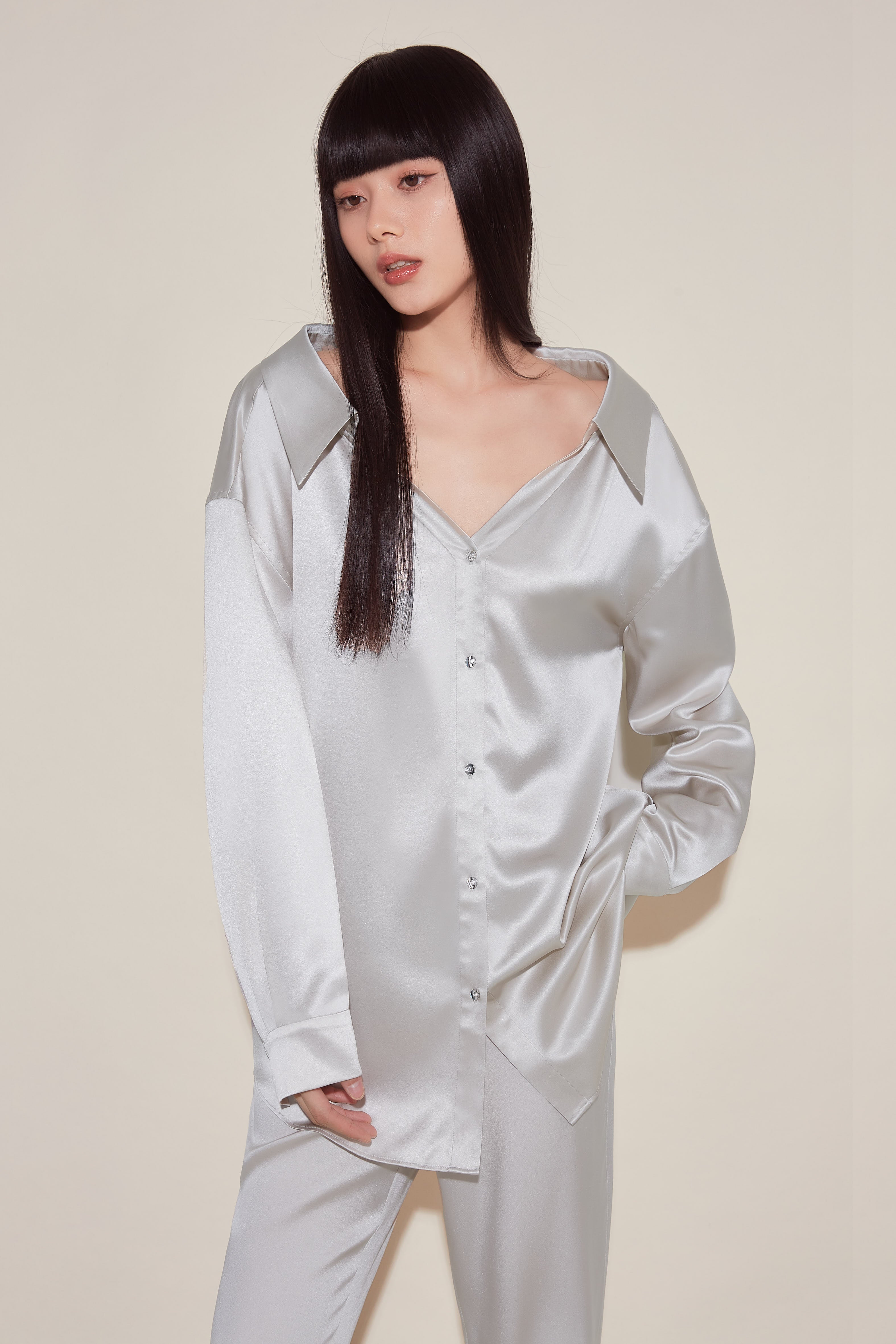 Galaxy Grey Silk Pyjamas Set – Silky Miracle