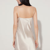 Crystal Grey Heart Silk Slip Mini Dress