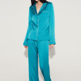 Turquoise Classic Silk Pyjama Set