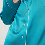 Turquoise Classic Silk Pyjama Set