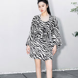 Zebra Print Silk Kimono Robe