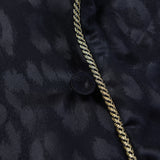 Men's Black Leopard-Print Short Robe