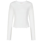Crystal White Long Sleeve Top