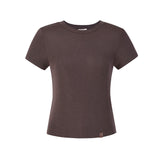 Chocolate Brown Silk Blend T-Shirt
